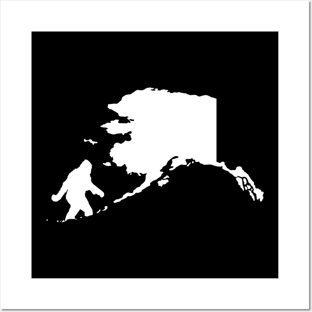 Alaska Bigfoot Gift Wall Art by Tesszero